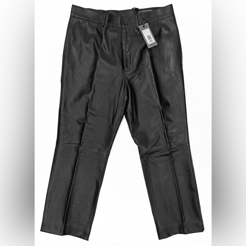 John Varvatos VTG NOS Relaxed Fit Italy Made Leather Pant Men's EU 54 US 34/30